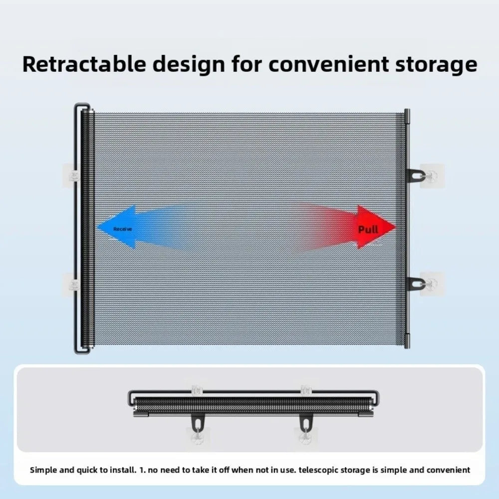 Retractable Barrier Fences Mesh Design Higher Design Mesh Stairs Gate Easy Install Punch-Free Dog Safety Fence Pet Supplies