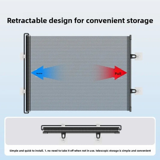 Retractable Barrier Fences Mesh Design Higher Design Mesh Stairs Gate Easy Install Punch-Free Dog Safety Fence Pet Supplies