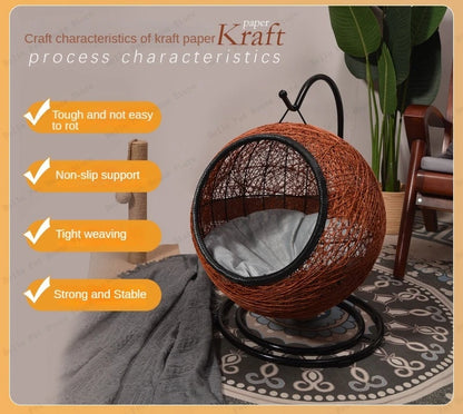 Cat Hanging Basket Hammock Cat Nest Semi-enclosed Pet Furniture Luxury Cat Bed Pet Supplies Pet Toys