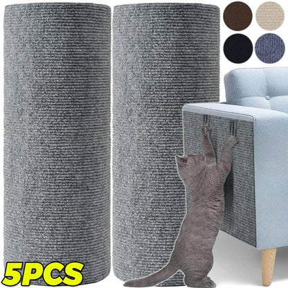 1/5PCS Cat Scratching Mats Self-adhesive Wall Tape Trimmable Cat Climbing Carpet Furniture Protection Stickers Home Pet Supplies