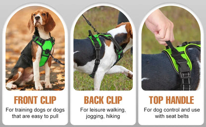 Led luminous Dog Harness No Pull Adjustable Rechargeable Pet Vest Harness Small Medium Large Dogs Outdoor Walking Pet Supplies