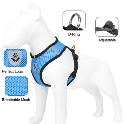 Adjustable Dog Harness for Small Medium Dogs Cats Breathable Pet Vest Harnesses And Leash Set For Pomeranian Pets Accessories