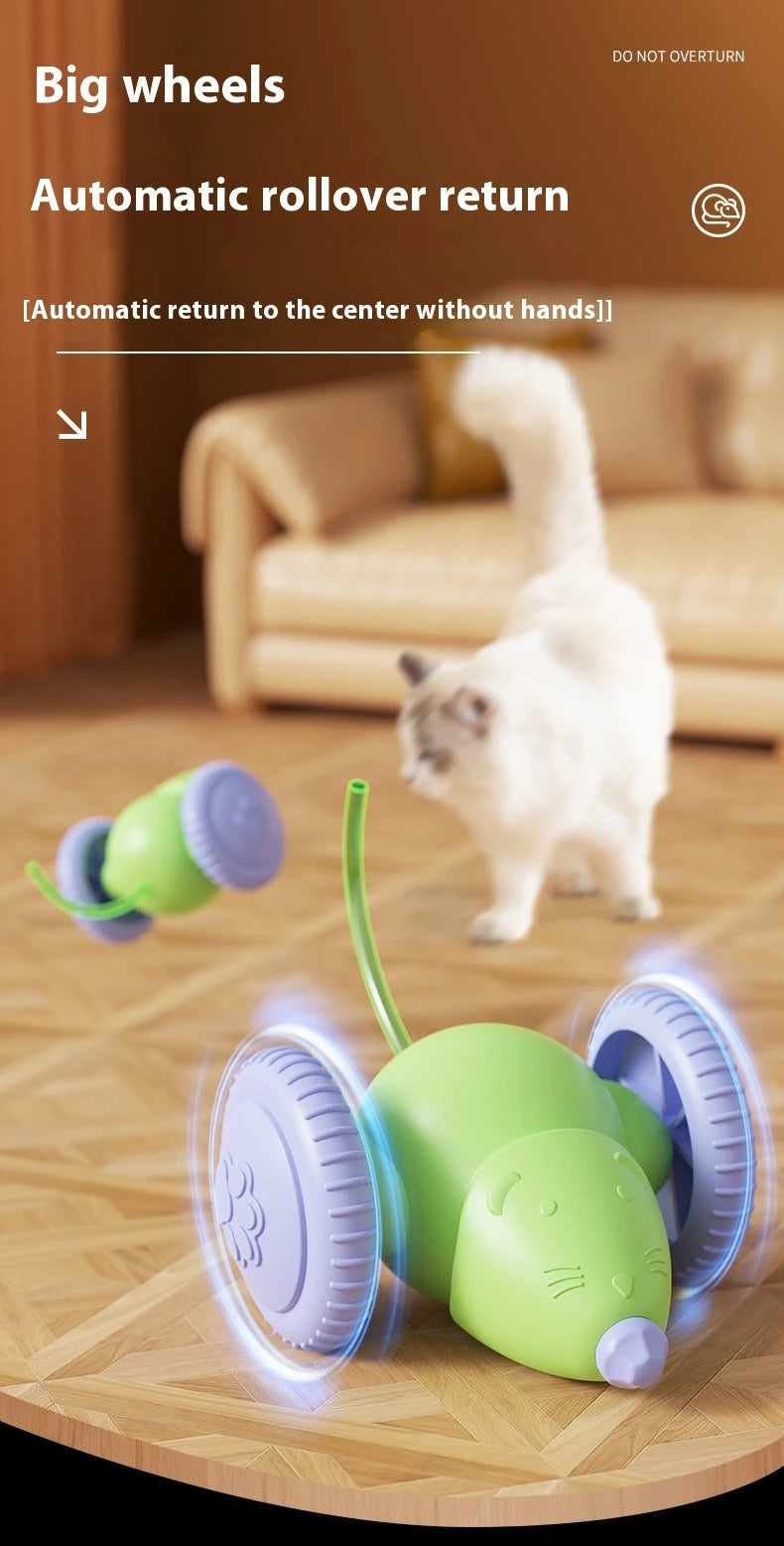 Electric Mouse Car Interactive Cat Toy Rechargeable Automatic Kitten Toy Intelligent Obstacle Avoidance Cat Toy