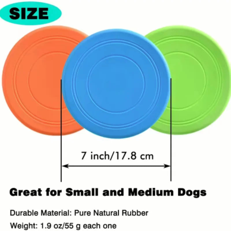 7 Colors Silicone Flying Saucer Interactive Dog Cat Toy Chew Resistant Flying Discs for Puppy Training Fun Pet Supplies