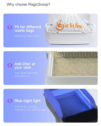 Intelligent Cat Litter Box Automatic Self-cleaning Cat Bedpans Scooping Open Semi-enclosed Cats Toilet Oversized Pet Supplies