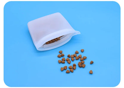 Dog Food Bag Waterproof Moisture-proof Pet Outdoor Training Dog Food Bag Dog Cat Silicone Snack Bag Storage Bag Pet Supplies