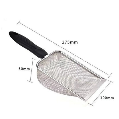 2X2mm Fine Pores Cat Sand Shovel Pet Supplies Stainless Steel Shovel Applicable Small Cat Litter Pet Feces Clean Filter Shovel