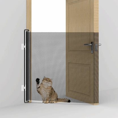 Retractable Barrier Fences Mesh Design Higher Design Mesh Stairs Gate Easy Install Punch-Free Dog Safety Fence Pet Supplies