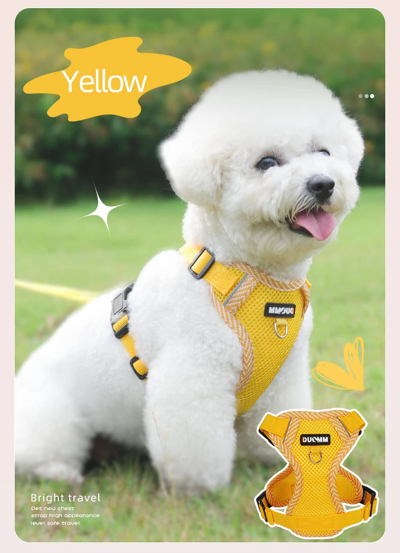 Cat Harness Dog Leash Breathable Mesh Spring Summer Pet Supplies Reflective Outdoor Walk Soft Cat Comfortable Puppy Harness