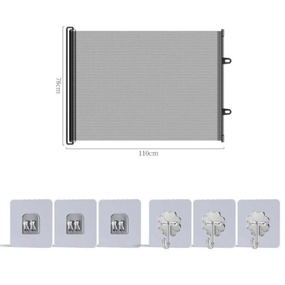 Retractable Barrier Fences Mesh Design Higher Design Mesh Stairs Gate Easy Install Punch-Free Dog Safety Fence Pet Supplies