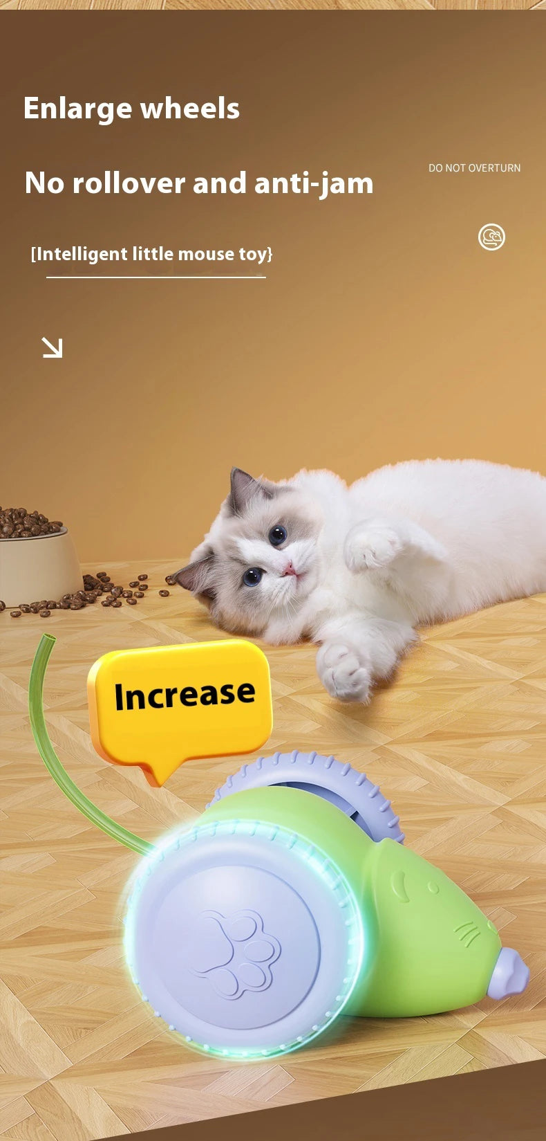 Electric Mouse Car Interactive Cat Toy Rechargeable Automatic Kitten Toy Intelligent Obstacle Avoidance Cat Toy