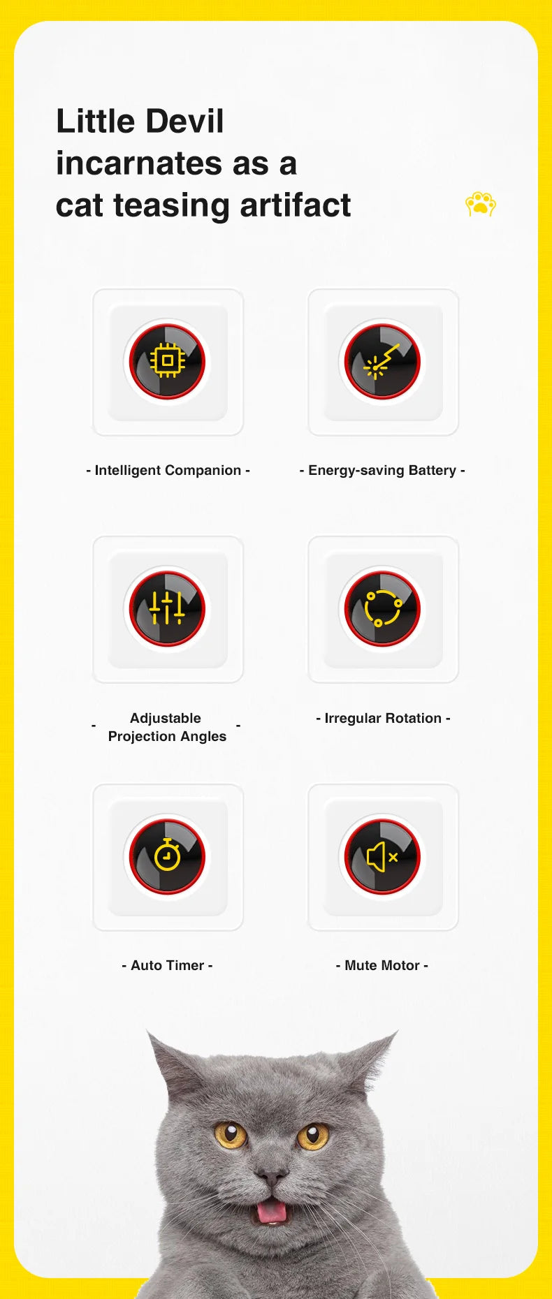 Automatic Cat Laser Toys Interactive Smart Teasing 360 Irregular Rotation Cat Exercise Sports Handheld Electronic Cat Toys