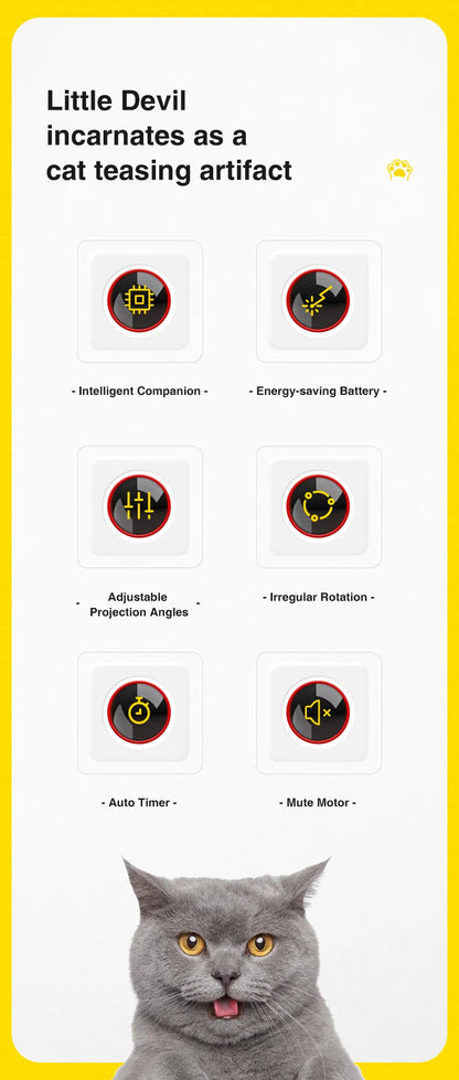 Automatic Cat Laser Toys Interactive Smart Teasing 360 Irregular Rotation Cat Exercise Sports Handheld Electronic Cat Toys