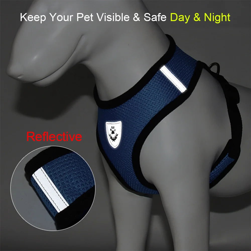 Adjustable Dog Harness for Small Medium Dogs Cats Breathable Pet Vest Harnesses And Leash Set For Pomeranian Pets Accessories