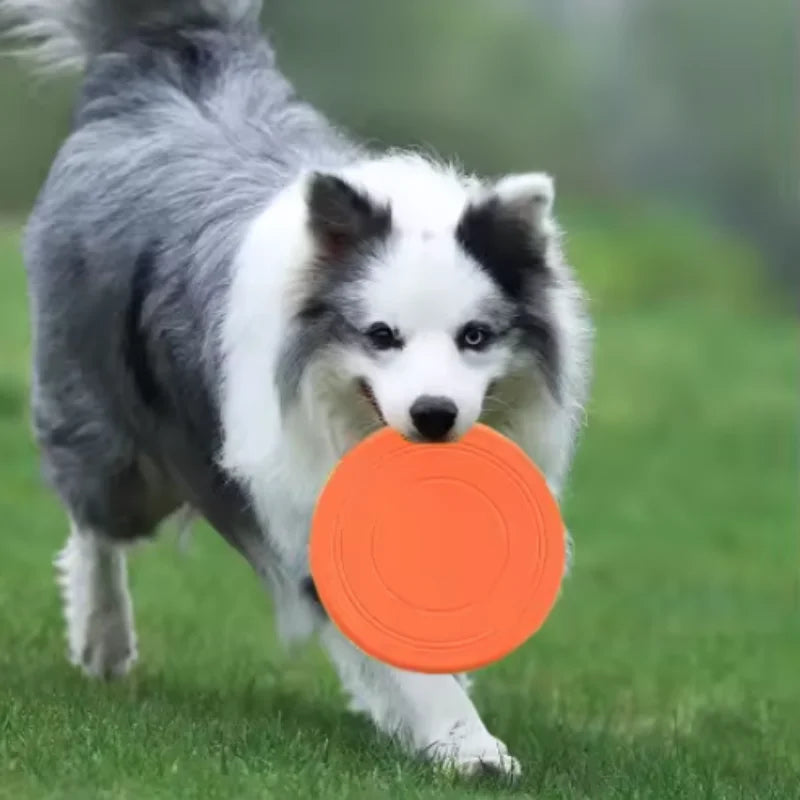 7 Colors Silicone Flying Saucer Interactive Dog Cat Toy Chew Resistant Flying Discs for Puppy Training Fun Pet Supplies