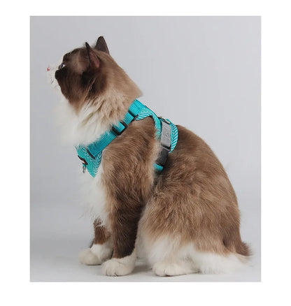 Cat Harness Dog Leash Breathable Mesh Spring Summer Pet Supplies Reflective Outdoor Walk Soft Cat Comfortable Puppy Harness