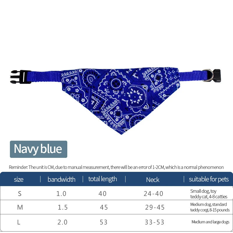 Pet Triangle Scarf Cat Dog Saliva Towel Printed Pets Dog Collar Adjustable Strap Kitten Puppy Saliva Neckerchief Pet Supplies