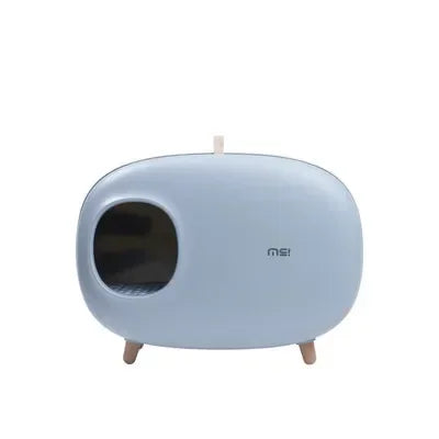 Mochi Shaped Pet Cat Litter Box Fully Enclosed Cat Litter Box Cat Toilet Pet Supplies Solid Color Style Pet Furniture