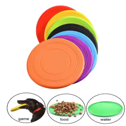 7 Colors Silicone Flying Saucer Interactive Dog Cat Toy Chew Resistant Flying Discs for Puppy Training Fun Pet Supplies