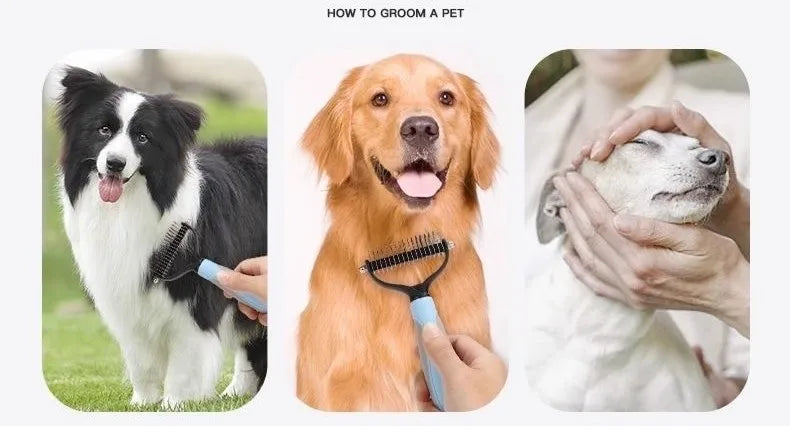 Dog Comb Knife Dog Brush Pet Hair Remover Stainless Steel Combs for Dogs Hair Knot Cleaning Massage Cat Brush Comb Pet Supplies