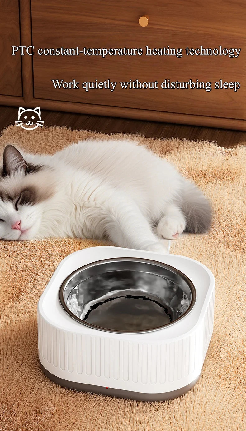 Pet Heating Bowl for Water/Food Cat Bowl Heating Noiseles Keep Warming Dog Water Bowls Winter Constant-temperature Pet Supplies