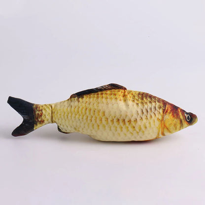 New Design Plush Fish Cat Toy Durable Bite-Resistant Interactive Toy Catnip Stuffed Pet Plaything