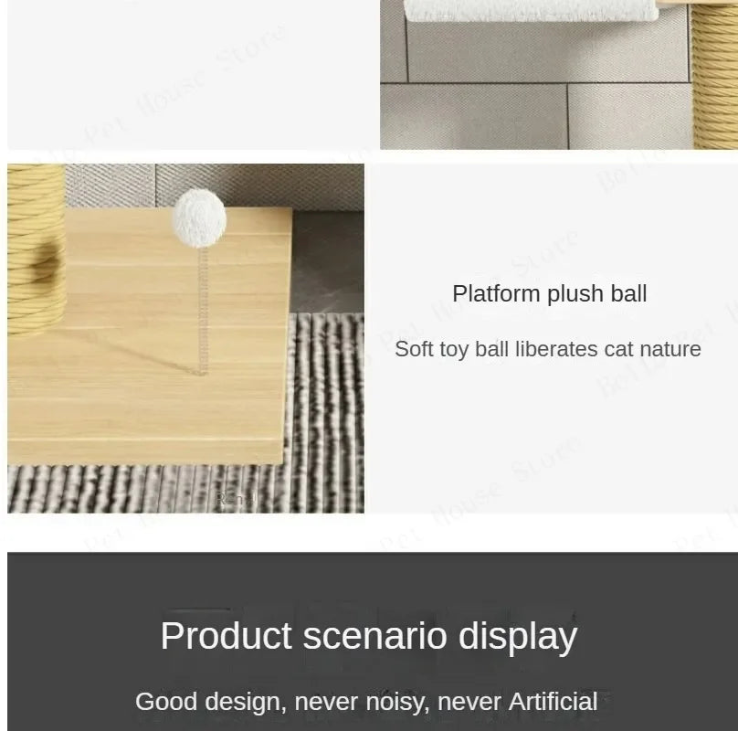 Double Pillar Cat Climbing Pillar Solid Wood Cat Cage Multifunctional Cat Stand Multi-layer Jumping Platform pet supplies