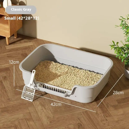 Large Capacity Multifunctional Cat Potty Semi Enclosed Anti-Splash Odor-Resistant Ventilated Cat Toilet Garbage Bin Pet Supplies