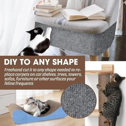 1/5PCS Cat Scratching Mats Self-adhesive Wall Tape Trimmable Cat Climbing Carpet Furniture Protection Stickers Home Pet Supplies