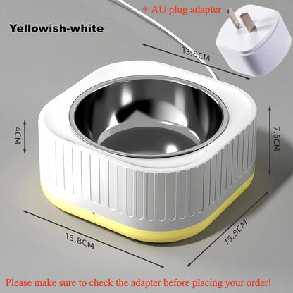 Pet Heating Bowl for Water/Food Cat Bowl Heating Noiseles Keep Warming Dog Water Bowls Winter Constant-temperature Pet Supplies