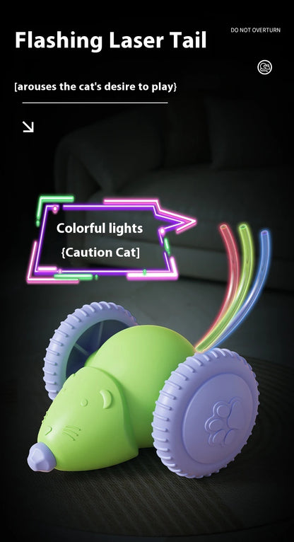 Electric Mouse Car Interactive Cat Toy Rechargeable Automatic Kitten Toy Intelligent Obstacle Avoidance Cat Toy