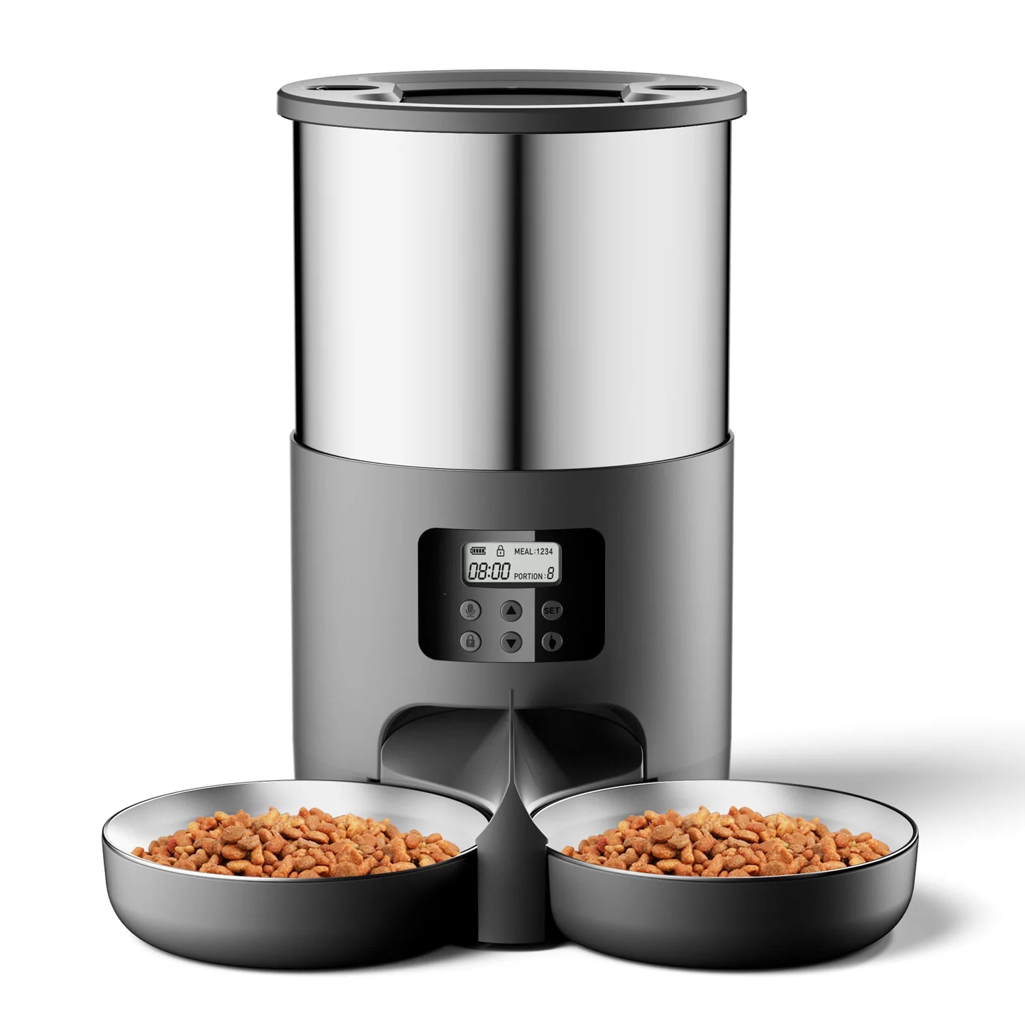 4L Automatic Pet Feeder Smart Dispenser For Cats And Dogs, Stainless Steel Bowl, Timed And Quantitative Feeding Pet Supplies