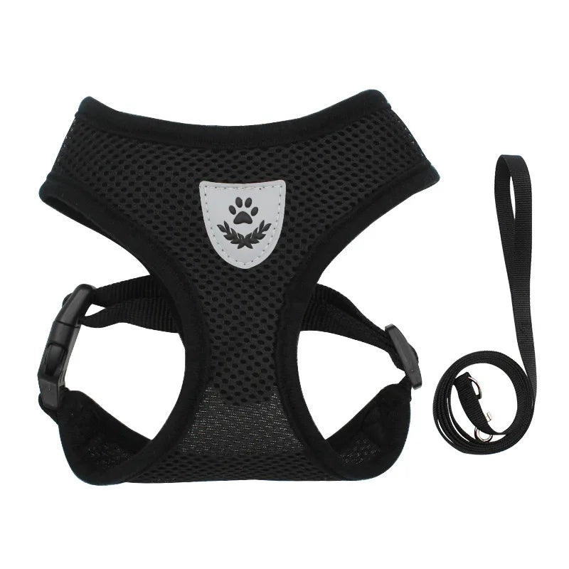 Adjustable Dog Harness for Small Medium Dogs Cats Breathable Pet Vest Harnesses And Leash Set For Pomeranian Pets Accessories