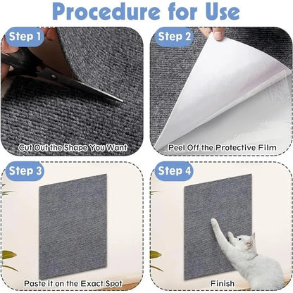 1/5PCS Cat Scratching Mats Self-adhesive Wall Tape Trimmable Cat Climbing Carpet Furniture Protection Stickers Home Pet Supplies