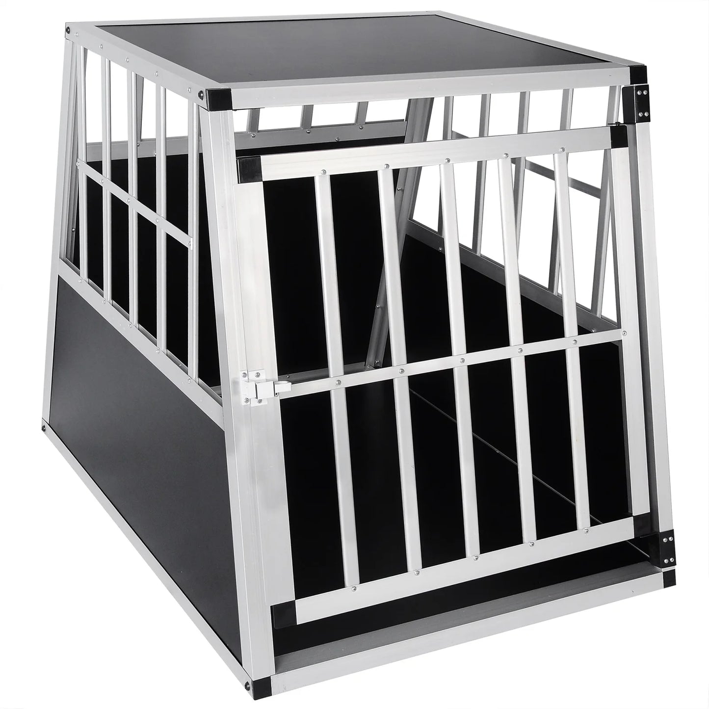 White Black Aluminum Dog Cage Travel  Transport Cage with 1 Door for Pet Dog Cage Pet Supplies House Home