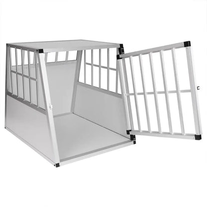 White Black Aluminum Dog Cage Travel  Transport Cage with 1 Door for Pet Dog Cage Pet Supplies House Home