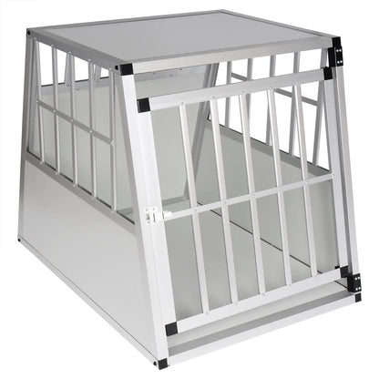 White Black Aluminum Dog Cage Travel  Transport Cage with 1 Door for Pet Dog Cage Pet Supplies House Home