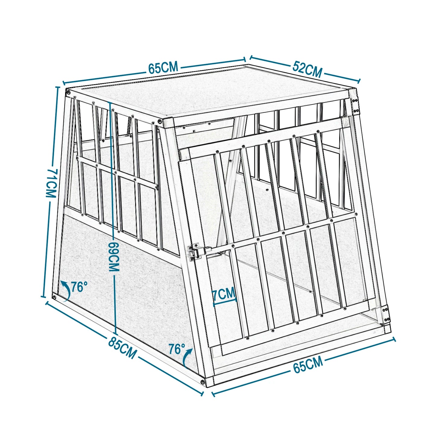 White Black Aluminum Dog Cage Travel  Transport Cage with 1 Door for Pet Dog Cage Pet Supplies House Home