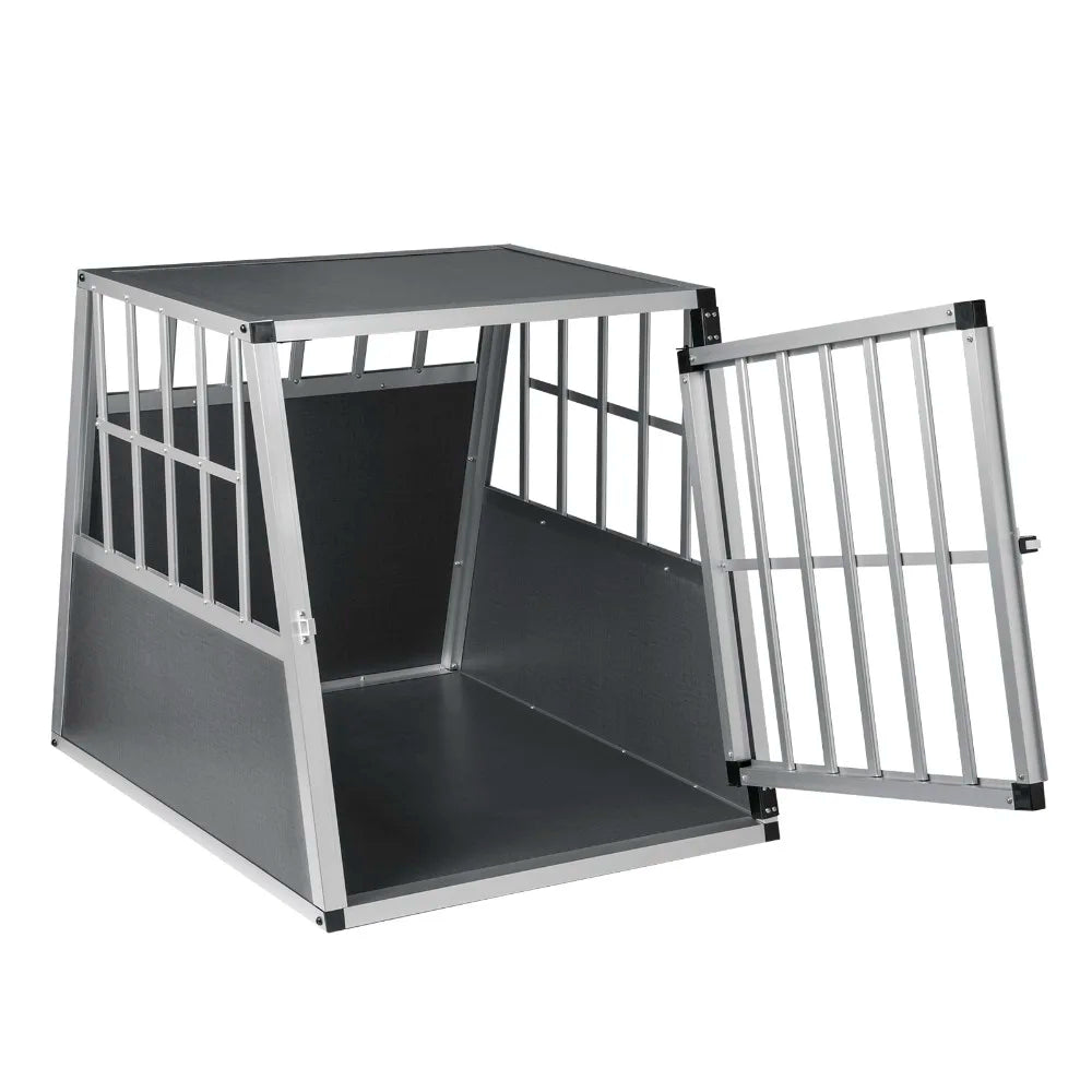 White Black Aluminum Dog Cage Travel  Transport Cage with 1 Door for Pet Dog Cage Pet Supplies House Home